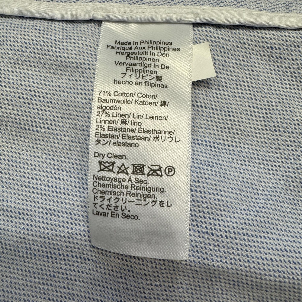 J Crew Blazer Women's 6 Blue Striped Seersucker Linen Blend Lightweight Relaxed - Picture 14 of 15